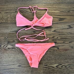 L*Space Fusion Coral Bikini Set, Kristen Top & Camacho Bottom, NWT